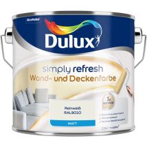 Dulux - Simply Refresh Wand und Deckenfarbe, Reinweiß, ral 9010, 2,5 l