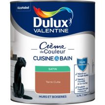 Peinture Intérieure Crème de Couleur Cuisine et Salle de bain - Satin Terre Cuite 0,75 l - Dulux Valentine