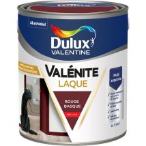 Peinture Laque Valénite Intérieur et Extérieur Multi-supports - Finition parfaite et lisse, Haute Résistance - Brillant Rouge Basque 2 l - Dulux