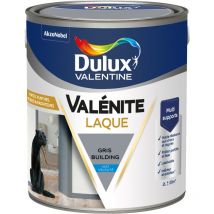 Peinture Laque Valénite Intérieur et Extérieur Multi-supports - Finition parfaite et lisse, Haute Résistance - Mat Gris Building 2 l - Dulux Valentine