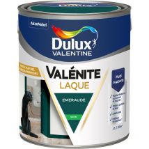 Peinture Laque Valénite Intérieur et Extérieur Multi-supports - Finition parfaite et lisse, Haute Résistance - Satin Emeraude 2 l - Dulux Valentine