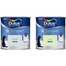 Peinture Si Simple Lot de 2 Peinture Intérieure Toutes Pièces Satin - Peinture Murs et Plafonds, Portes et Plinthes - Couleurs : Le Gris Pastel & Le