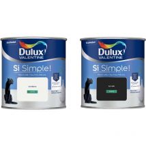 Peinture Si Simple Lot de 2 Peinture Intérieure Toutes Pièces Satin - Peinture Murs et Plafonds, Portes et Plinthes - Couleurs : Le Blanc & Le Noir