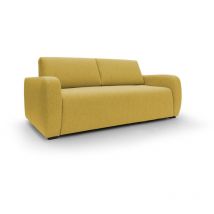 Divani.store - Duna Canapé lit convertible matelas 20 cm en tissu imperméable T03 195 cm (mat. 140x197) jaune