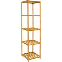 Dunedesign - Scaffale di bambù 5 ripiani 38x39,5x162,5cm mobiletto aperto con doghe di legno arredamento bagno
