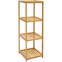 Dunedesign - Scaffale di bambù 4 ripiani 38x39,5x124,5cm mobiletto aperto con doghe di legno arredamento bagno