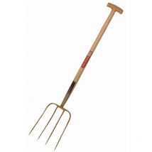 Freund Victoria - Dunggabel 4 Zinken, 85cm-T-Stiel Esche, 31x23cm, gold-lackiert