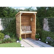 Dunster House Ltd. - Dunster House Garden Arbour With Pent Roof, W1.2m x D1.2m / W4' x D4' , Pressure Treated, Apocallipo