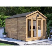 Dunster House Ltd. - Dunster House Summerhouse 2.4m x 3.6m Modular Apex Fully Pressure Treated Timber RagePanda