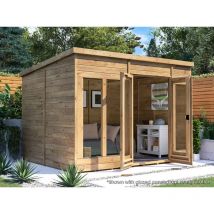 Dunster House Ltd. - Dunster House Summerhouse 3m x 2.4m Modular Pent Fully Pressure Treated Timber RagePanda