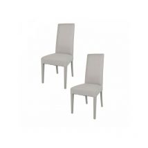TMM - Duo de chaises tissu Gris clair - pise - l 54 x l 46 x h 99 cm