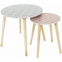 Toilinux - Duo de Tables gigognes Patio rondes