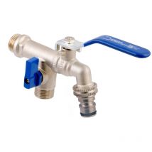 Idmar - Duo Garden Patio Brass Tap Valve Water Faucet with Handle 1/2' x 3/4' bsp