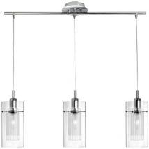 Lampadario Contemporaneo Duo 1 Acciaio Cromo 3 Luci E14