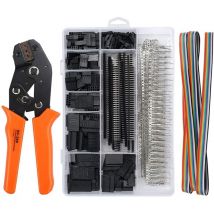 Shining House - Dupont Pince à Sertir à Cliquet SN-28B Pinces avec Dupont Homme Femme épingle Kit de Connecteurs Broche 2.54mm Embouts Assortis Câble