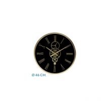 Duque horloge murale noir or 46x46x7 cm engrenages avec mouvement