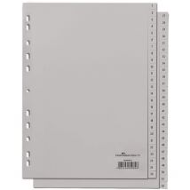 52 Part Numbered Tab Reinforced Punched Index Divider A4 Grey - Grey - Durable