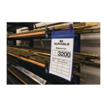 Durable - Tasca portadocumenti L210xH148mm din A5 orizzontale con 2 alette blu scuro confezione da 50