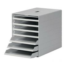 Durable - Cassettiera 7 cassetti con sportello frontale a scomparsa grigio A322xL250xP365mm