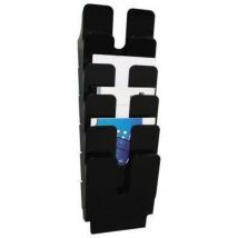 Prospekthalter flexiplus 6 24,7 x 108 x 10 cm (b x h x t) din A4 Polystyrol schwarz 6 Fächer