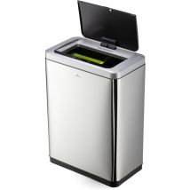 Durable - Sensor no Touch Duo 2x20L Abfalleimer, Edelstahl, Silber, 40 Liter