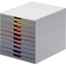 Durable - VARICOLOR10 - 7610 761027 Caisson à tiroirs gris din A4, din C4, folio, lettre Nombre de tiroirs: 10