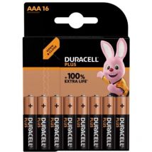 Duracell AAA Cell +100% Plus Power Batteries Pack 16