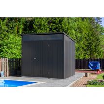 Duramax - Cabane à outil en métal 2,5x2m Gris, 0,5 mm Épaisseur de paroi 244 x 183 cm