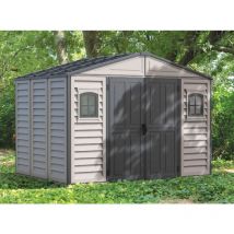 Duramax - abri de jardin en plastique 3,2x2,4m Gris, 4 mm Épaisseur paroi 320 x 247 cm