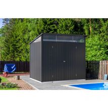 Duramax - Cabane à outil métallique 2,5x2m double porte Gris, 0,5 mm Épaisseur de paroi 250 x 200 cm