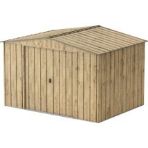 Duramax - Abri de jardin métal woodgrain - 7,75m² - kit ancrage - Imitation bois