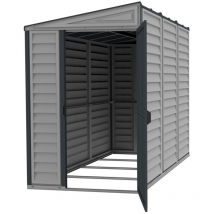 Duramax - Abri de Jardin pvc Adossable 4X8 - gris anthracite