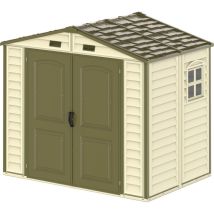 Duramax - Abri Pvc Woodstyle Premium - 4,13m² - Kit Fondation + 1 Fenêtre - Beige