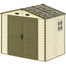 Duramax - Abri pvc Woodstyle premium - 4,13m² - Kit fondation + 1 fenêtre - Beige