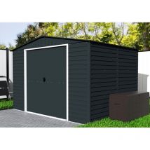 Metall-Gerätehaus Alpine 3x2,4m Gerätehaus aus Metall in Anthrazitgrau, Geräteschrank mit 0,31 mm Wandstärke Gartenhaus Anthrazitgrau - Duramax