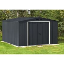 Duramax - Metall-Gerätehaus Eco 3x3,7m Gerätehaus aus Metall in Anthrazitgrau, Geräteschrank mit 0,31 mm Wandstärke Gartenhaus Anthrazitgrau