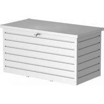 Duramax - Palladio Metal Cuscino Box & Panchina 2.0, 1043 l, con Cilindro Idraulico a Gas e Manico chiudibile, Argento