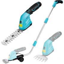 Duratech - Cisaille Sculpte-Haie Électrique et Taille-Herbes Téléscopique sans Fil 12V, Cisaille à Gazon 2 en 1, Largeur/Longueur de Coupe 12/16 cm,