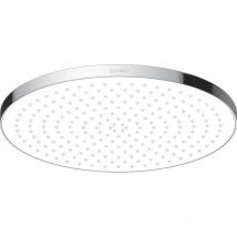 Duravit - Douche de tête universelle avec jet Rain, ronde (ø 230 mm), avec fonction MinusFlow économisant l'eau, chromé/blanc