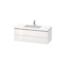 Duravit - L-Cube - Meuble avec lavabo 500x1200x480 mm, 2 tiroirs, blanc brillant LC6929O2222