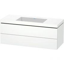 Duravit L-Cube - Meuble avec lavabo 500x1200x480 mm, 2 tiroirs, blanc mat LC6929N1818
