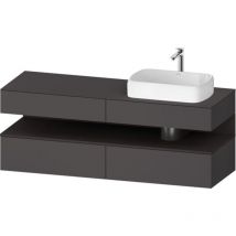 Duravit Qatego Konsolenwaschtischunterbau – 2 Auszüge – 2 Schubkästen – 160 cm – 55 cm – 60 cm – Graphit Supermatt