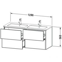 Xsquare Waschtischunterbau Wandhängend 128,0 X 47,8 Cm, 4 - Duravit
