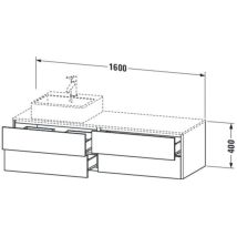 Duravit - XSquare Waschtischunterbau wandhängend 160,0 x 54,8 cm, 4