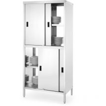Hendi - Durchgangsschrank mit Trennwand und Schiebetür - verschraubt Kitchen Line, 800x500x(H)1800mm Basisvariante
