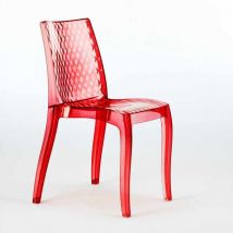 Stapelbare Küchen- Und Barstühle Aus Transparentem Polycarbonat Hypnotic Grand Soleil - Transparent Rot