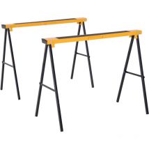 Durhand - Caballo de Sierra Plegable Caballete Metálico 2 Piezas con Asa Carga 125kg Acero