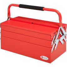 Durhand - Caja de Herramientas de Acero Plegable con 5 Bandejas con Mango 45x20x34,5 cm