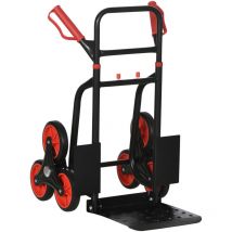 Carrello Portapacchi150 kg max con Maniglia Estraibile Rosso e Nero - Durhand