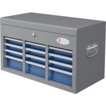 Durhand - Cassetta Portautensili in Acciaio con 6 Cassetti e 1 Bauletto Blu